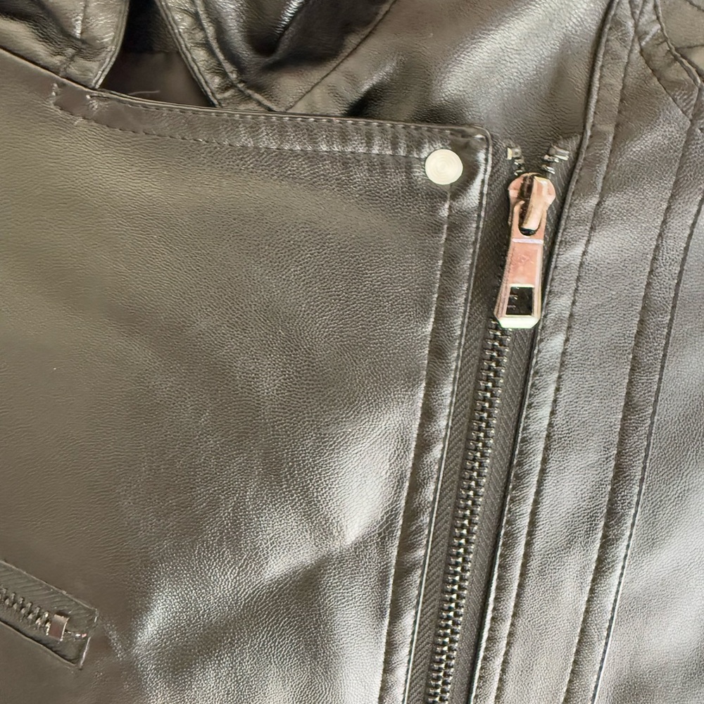 Lehour Black Faux Leather Jacket *GREAT USED CONDITION* - Picture 10 of 13